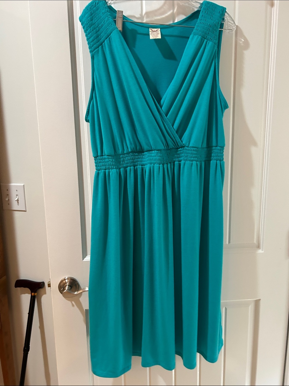 Faded Glory Teal Sleeveless Surplice Midi Dress
